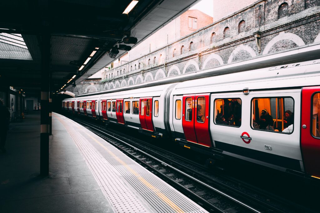 train pulled into a train station